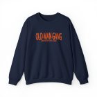 A navy blue sweatshirt with an old man gang logo.