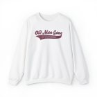 A white sweatshirt with an old man gang logo.