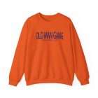 An orange sweatshirt with the words old man gang written on it.