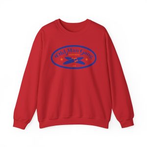 A red sweatshirt with the words " blue hills club."