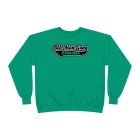 A green sweatshirt with the words " old time radio " on it.