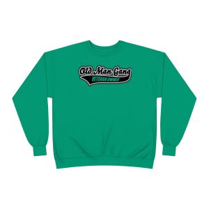 A green sweatshirt with the words " old time radio " on it.