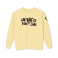 A yellow sweatshirt with the words " we are done team ".