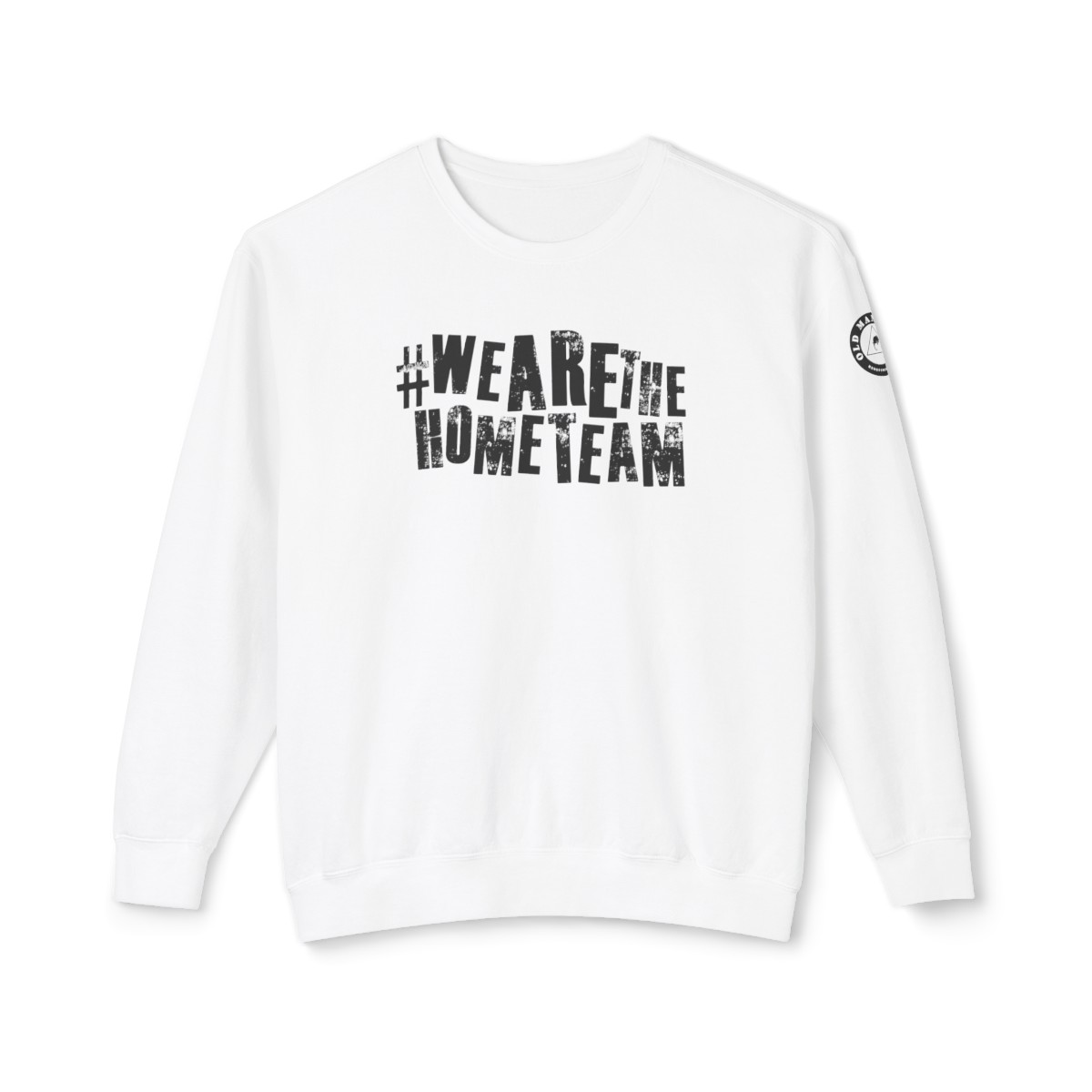 A white sweatshirt with the words " wearete doneteam ".